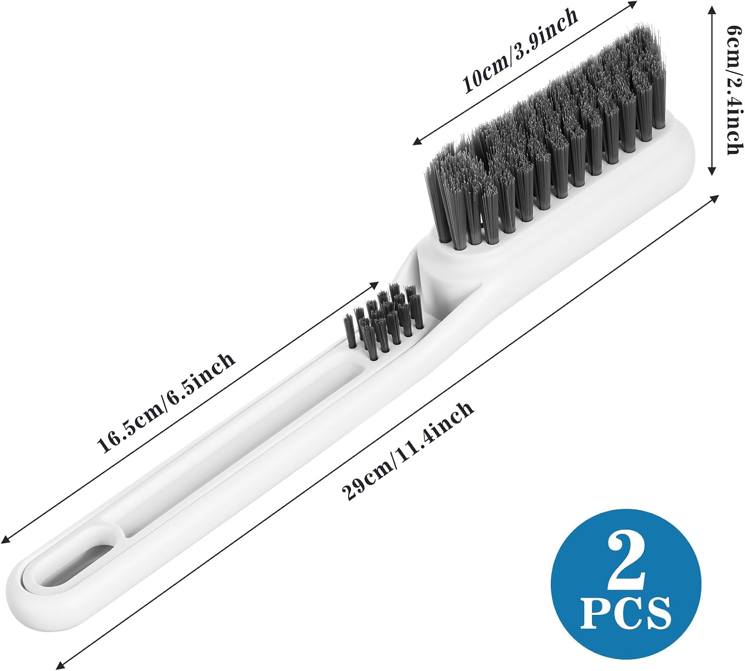 NiHome 2-Pack Liquid-Filled Crevice Cleaning Brush for Bathroom, Multi-Functional Gap Cleaning Brushes for Window, Hard Bristle Brush with One-Press Liquid Dispensing, Extended Handle for Home Use