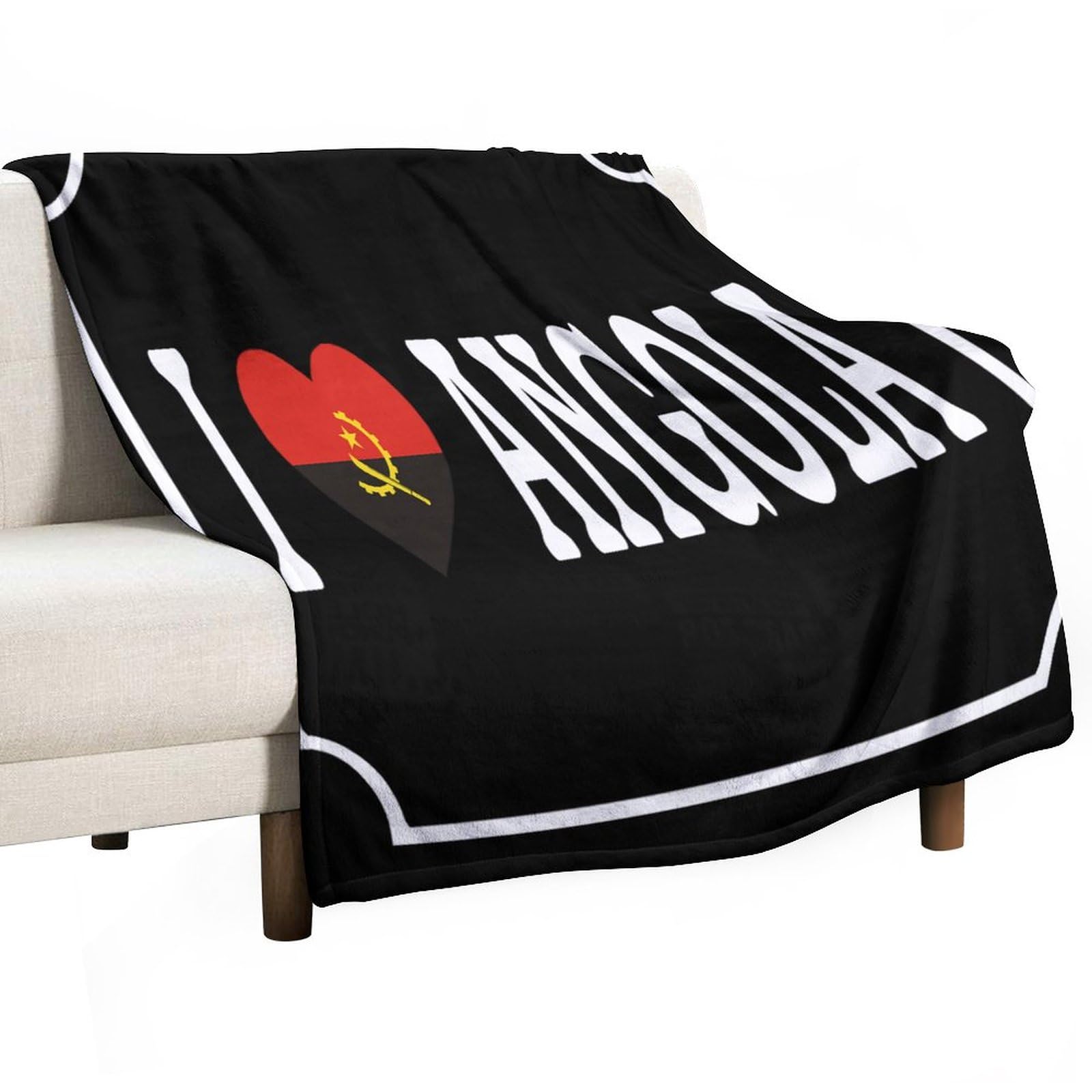 Couverture Angolaise 127x152 cm en peluche douce motif drapeau
