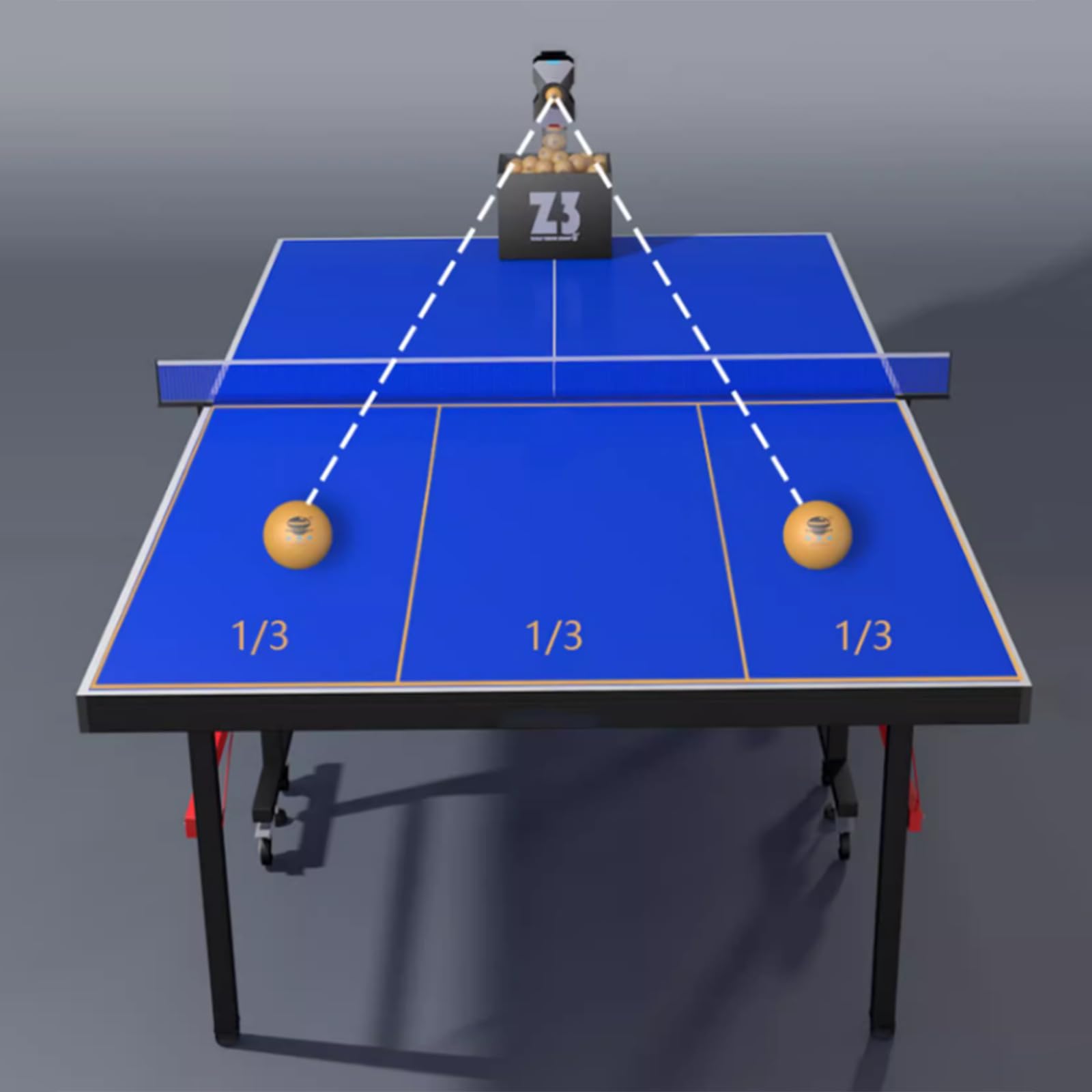 Cbhfmljd Ping Pong Ball Machine with Net, Table Tennis Robot Automatic Table Tennis Machine Ping Pong Ball Pitching Machine Multiple Serving Modes for Gyms, Schools, Training Centers