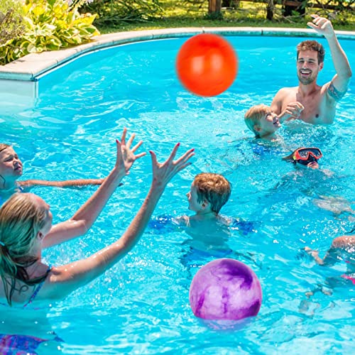 6 Pieces 8.5 Inch Marbleized Bouncy Balls With Hand Pump And 4 Portable Ball Net, Colorful Inflatable Balls Rubber Playground Sensory Balls Bouncy Toys Balls For Kid Adults Pet Outdoor School Water #TOP5