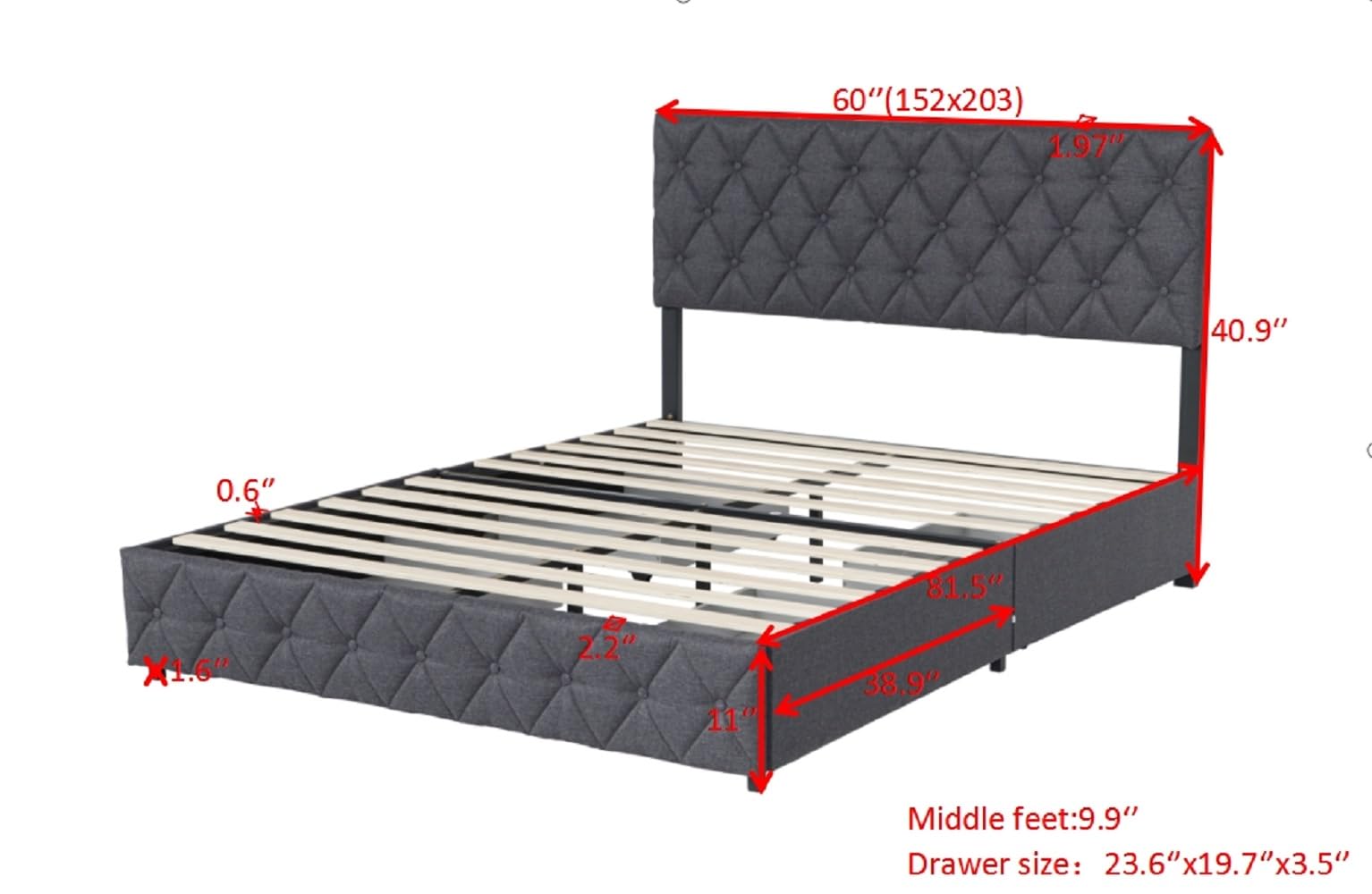 Amazon.com: LZ LEISURE ZONE Queen Size Platform Bed