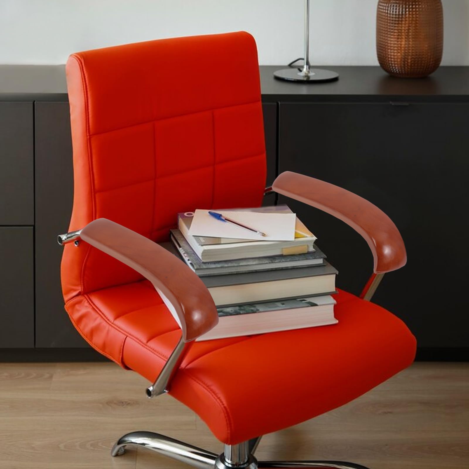 Almohadillas para Reposabrazos de Silla de Madera Maciza, Piezas de Repuesto Ajustables para Sillas de Oficina y Escritorios, Diseño Ergonómico para Comodidad