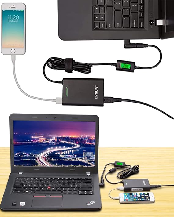 Universal Laptop Charger with LCD Display 45W Ultra Slim AC Adapter Power Supply Cord with USB Port 5v 2.1a for Mobile| Tablet- for Notebooks Lenovo HP Toshiba Samsung Acer Asus Sony and More