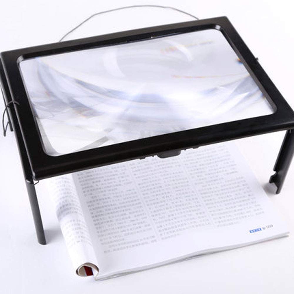 Lupa educativa para Manualidades, Lupa de Escritorio Manos Libres con 4 Luces LED, Lupa iluminada para Lectura, Costura, Manualidades y Pasatiempos.