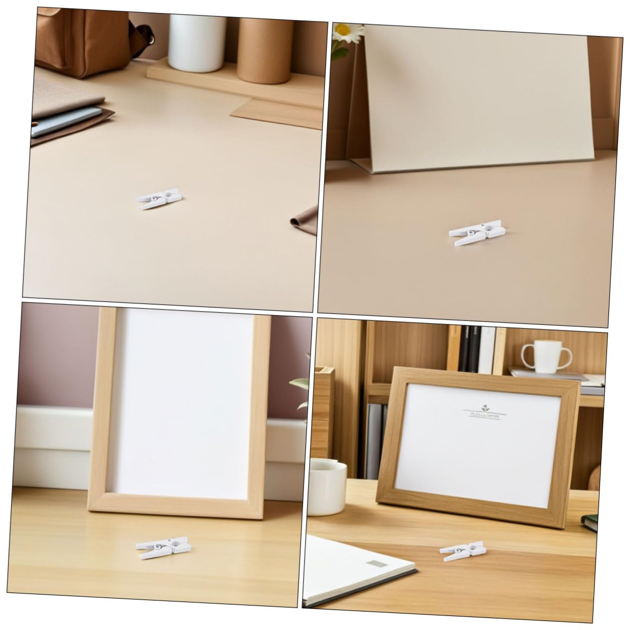 400piezas Carpeta de Fotos de Madera de Clips Pequeños de Madera Pinzas de Ropa para Manualidades Clips para Fotos para Exhibición la Pared Reutilizables para Tarjetas Imágenes