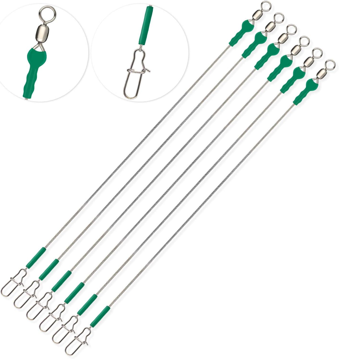 Rodeel 24 PCS Fishing Leaders Wire with 49 Strands Tooth Proof Stainless Steel with swivels : Sports & Outdoors