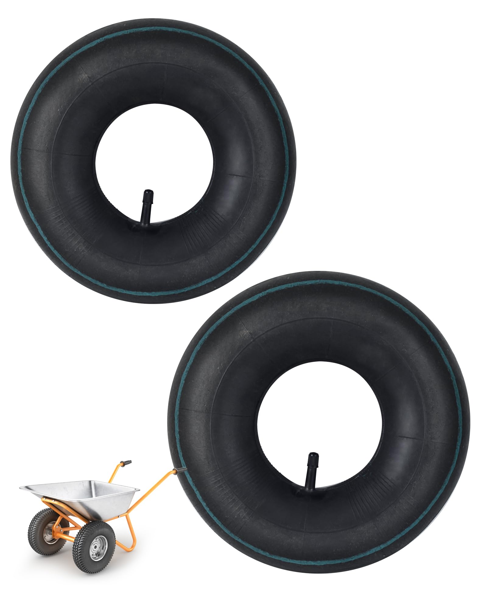 SOSALUK Pack of 2 Air Chambers 4.10 3.50-4 TR13 for Sack Truck Hose 4.10/3.50-4 for Trolley, Right Valve, Replacement Air Chambers