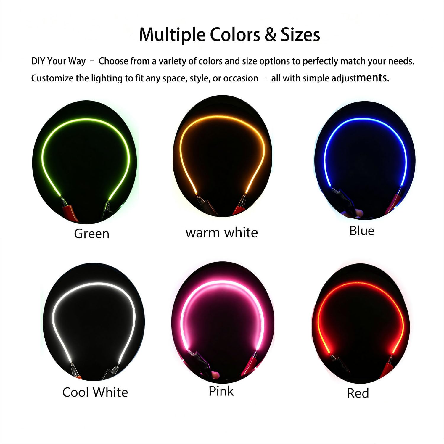6PCS Flexible Led Filament 3V LED COB Flexibles Filament 80mm 60mm 300mm 130mm Lampe Teile LED Diode Beleuchtung Streifen Dekoration Grün 450mm