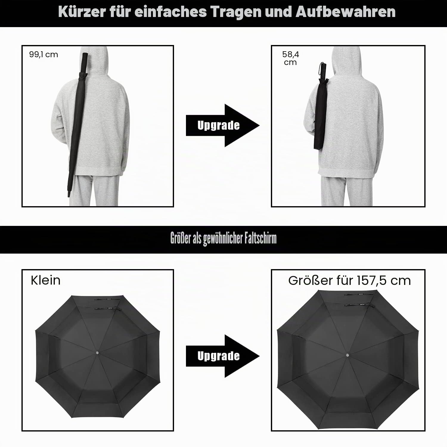 G4Free 62 Inch Tragbarer Golfschirm Automatischer Offener Großer Übergroßer Belüfteter Doppelter Baldachin Winddichte Wasserdichte Sportschirme