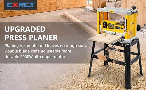 Cxrcy Benchtop Planer, Three-Solid Steel Blade Benchtop Thickness Planer thumb #7