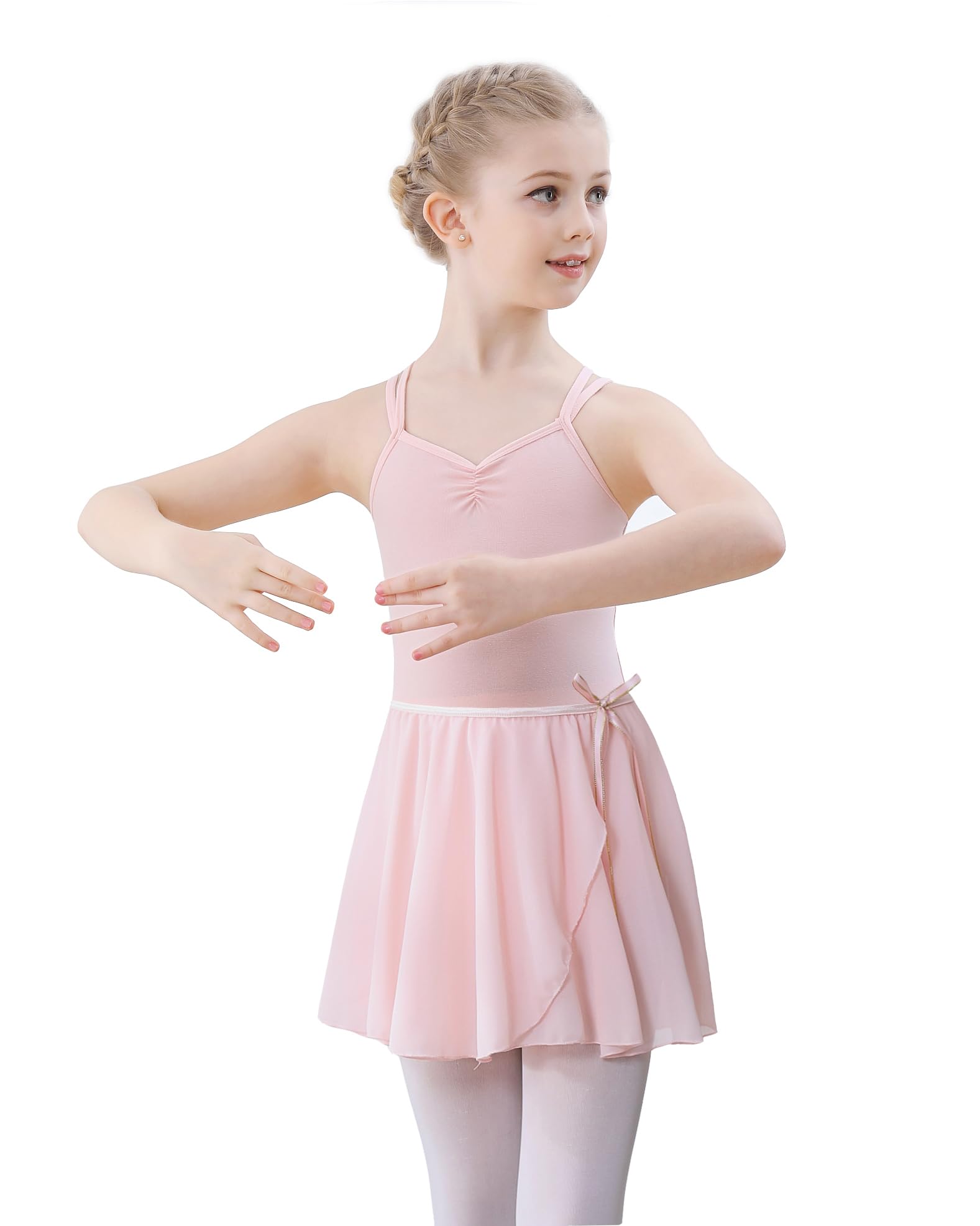 Vestito Body da Balletto Danza per Ragazze Bambina Gonna Balletto Body Ginnastica Cotone Spalline Sottili