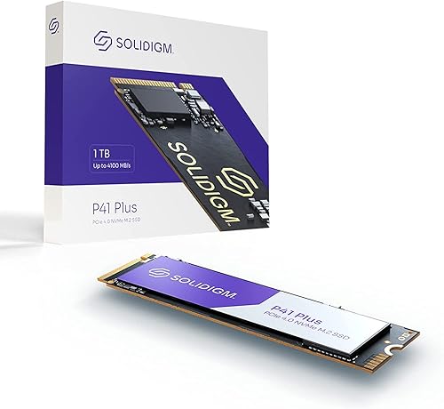 Solidigm P41 Plus Series 1TB PCIe GEN 4 NVMe 4.0 x4 M.2 2280 3D NAND Unidad interna de estado sólido (M.2 3.150 in, PCIe 4.0 x4) SSDPFKNU010TZX1