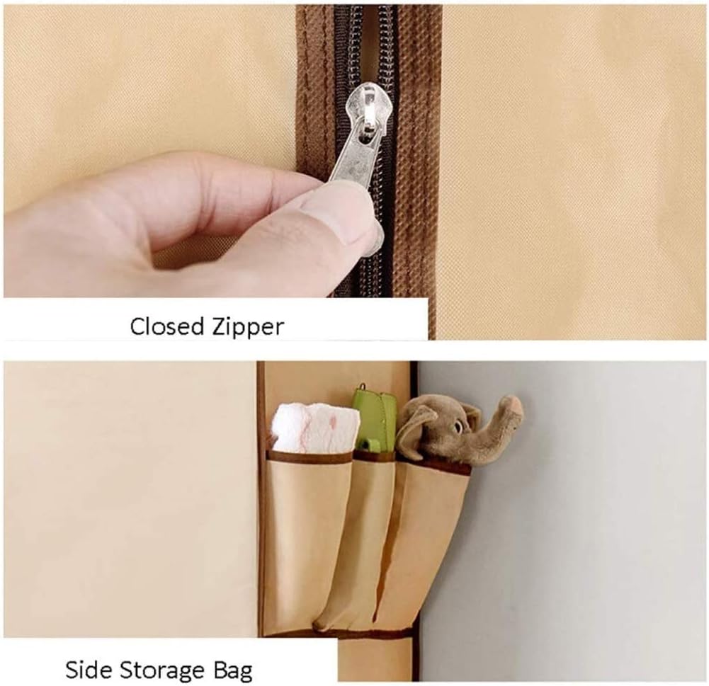 Closet Simple Wardrobe Fabric Steel Tube Reinforced Simple Modern Portable Wardrobe Bedroom Saves Space Clothing Storage Cabinet Wardrobe (Color : Brown)