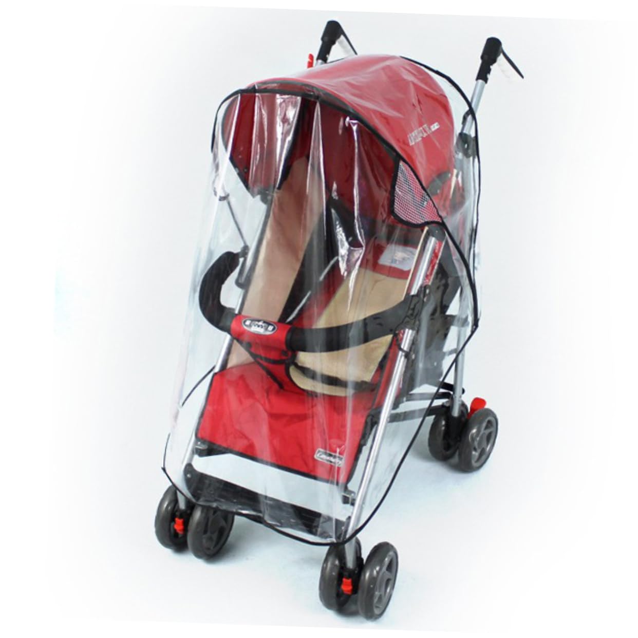 BESTonZON Stroller Rain Cover Pushchair Wind Dust Bugs Breathable Vents Loop Fastening PVC Material