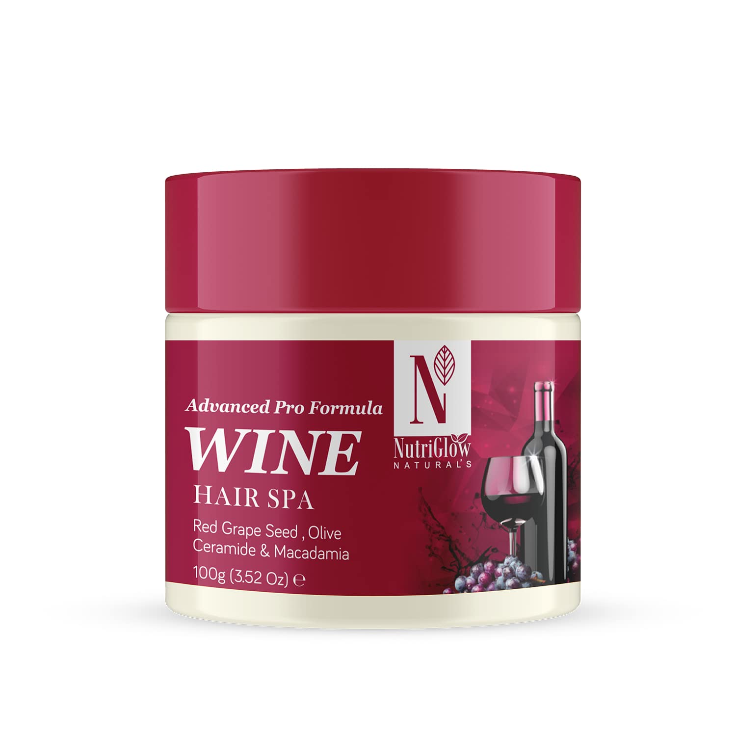 NutriGlow NATURAL'S Advanced Pro Formula Wine Hair Spa for Hair Fall Control Complete Hair Treatment (100 g)