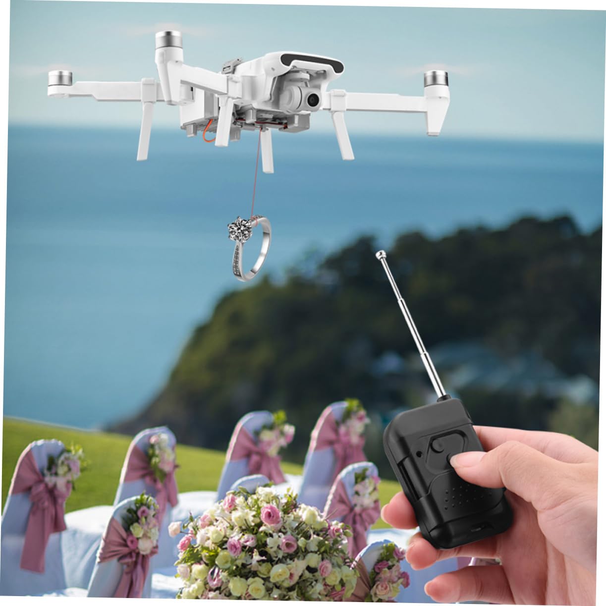 Toddmomy Lanciatore per Drone X8se 2020 Accessorio di Rilascio Carico Utile 100g Carrello di Atterraggio Esteso per Lancio Esche e Pubblicità, Compatibile per Appassionati e Hobbisti Drone