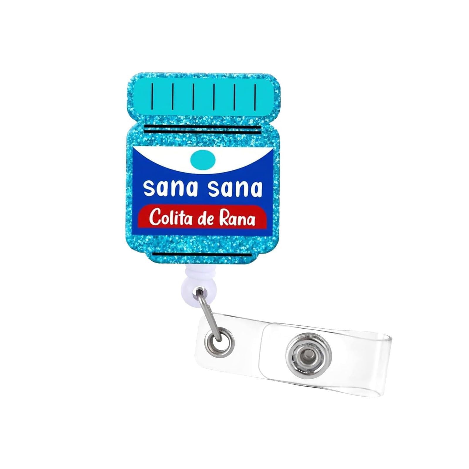 Cute Badge Reel Retractable ID Tag Card Holder Clip, Funny Badge Reel for Nurse Student Teacher Doctor Medical Assistant (Sana)