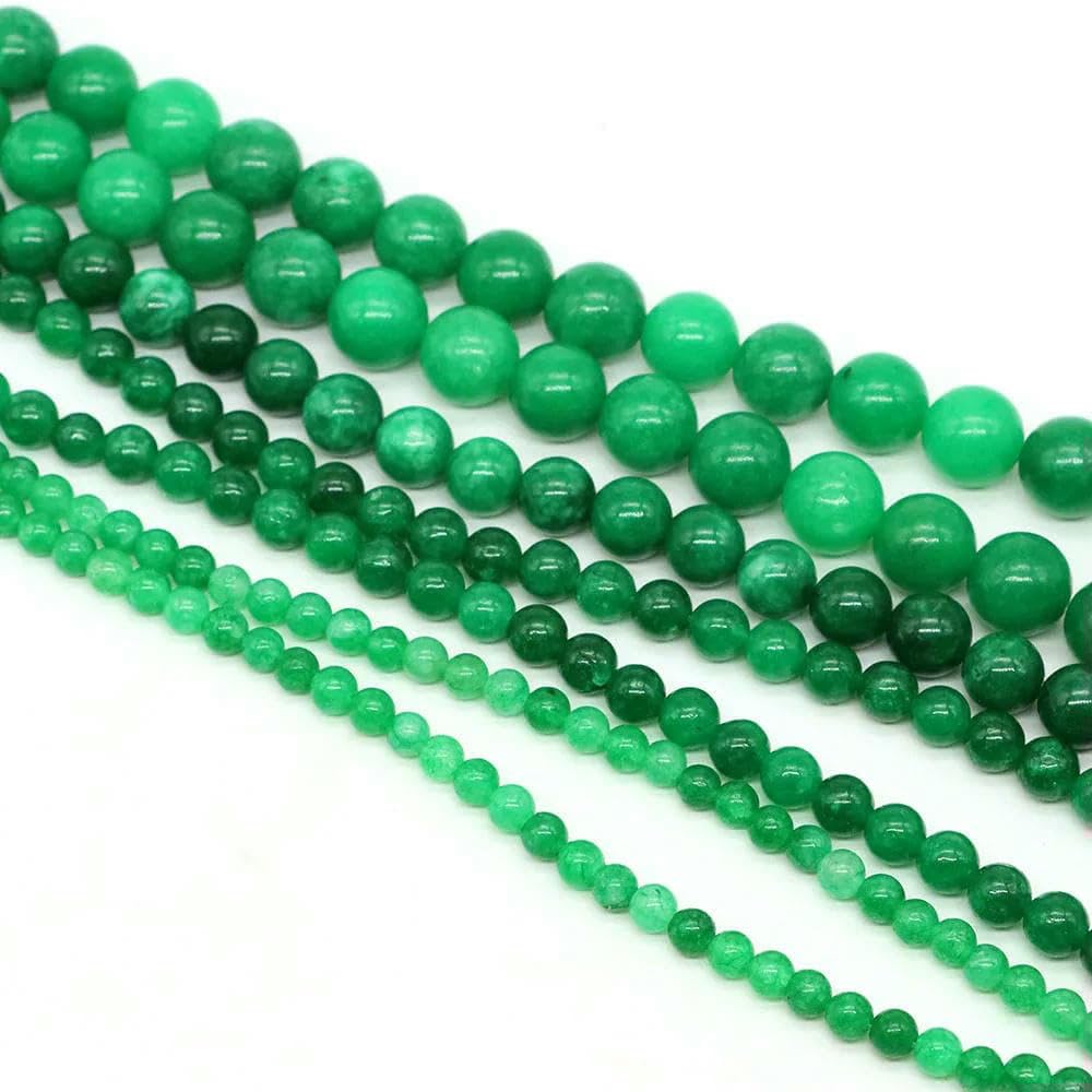 Cuentas redondas de piedra natural de 4, 6, 8 y 10 mm, jade verde, cuentas espaciadoras sueltas para la creación de pulseras, collares y joyería DIY. Accesorios para la elaboración de joyas. Apatita
