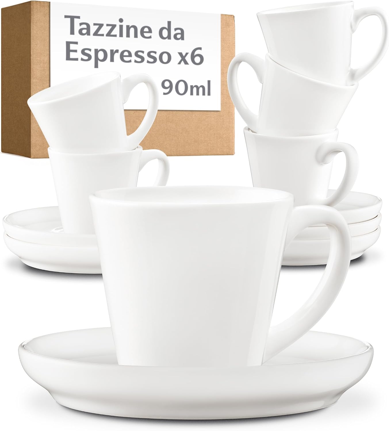 Loveramics Egg — set 2 tazzine espresso 80ml in ceramica con piattino, design scandinavo