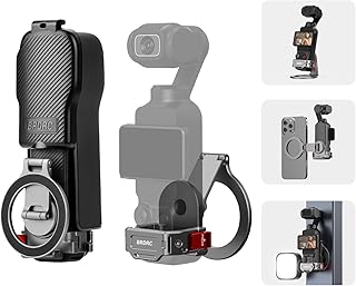 BRDRC Pocket 3 Magnetic Mount, Phone Holder for MagSafe Aluminum Alloy Magnet Expansion Adapter with Cold Shoe for DJI OSMO Pocket 3 Creator Combo Accessories (with Protective Cover)