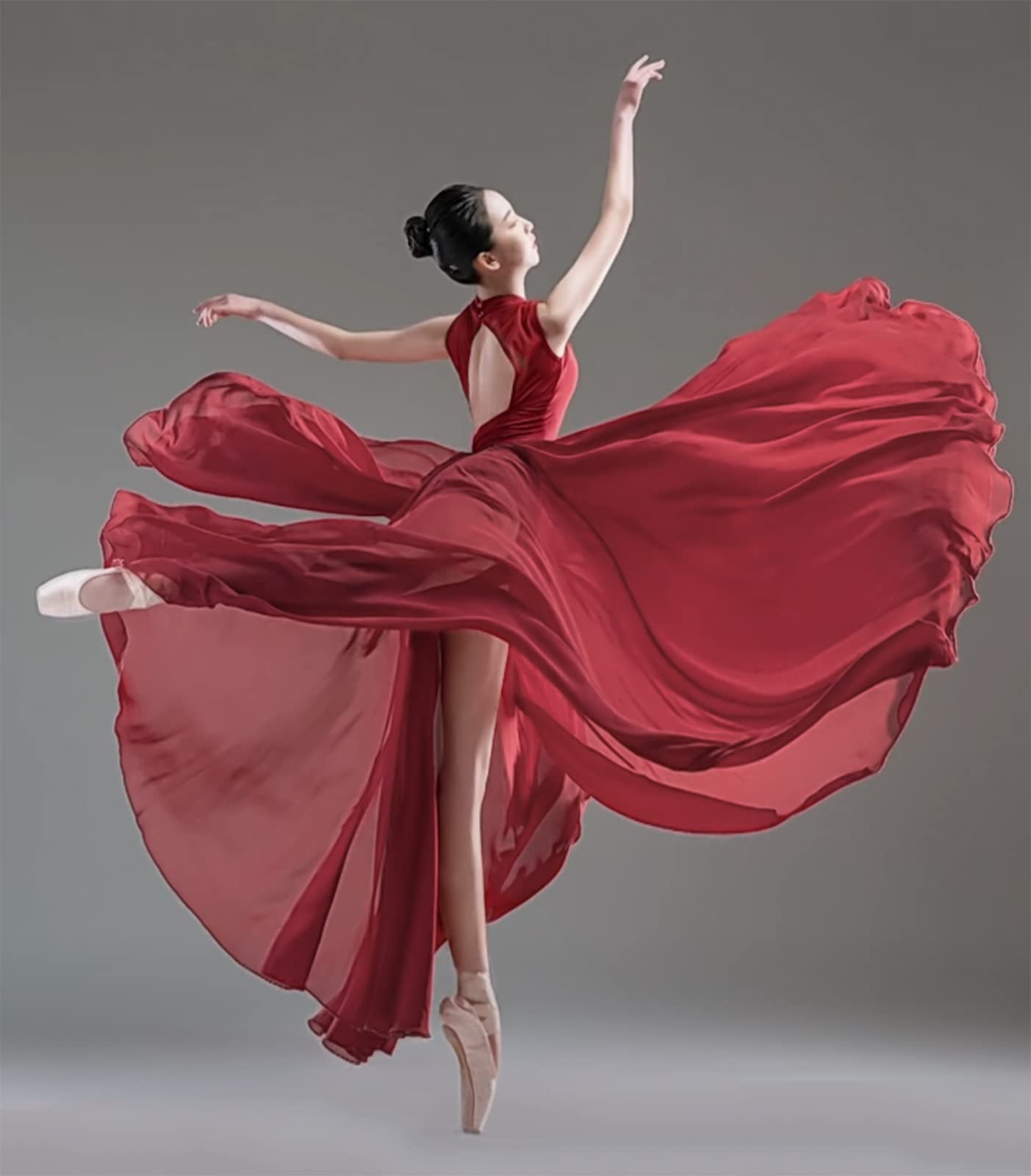 Z&X Lyrical Tanzrock für Damen, Chiffon, lang, schwingend, durchsichtig, Wickelröcke für moderne Ballettaufführungen