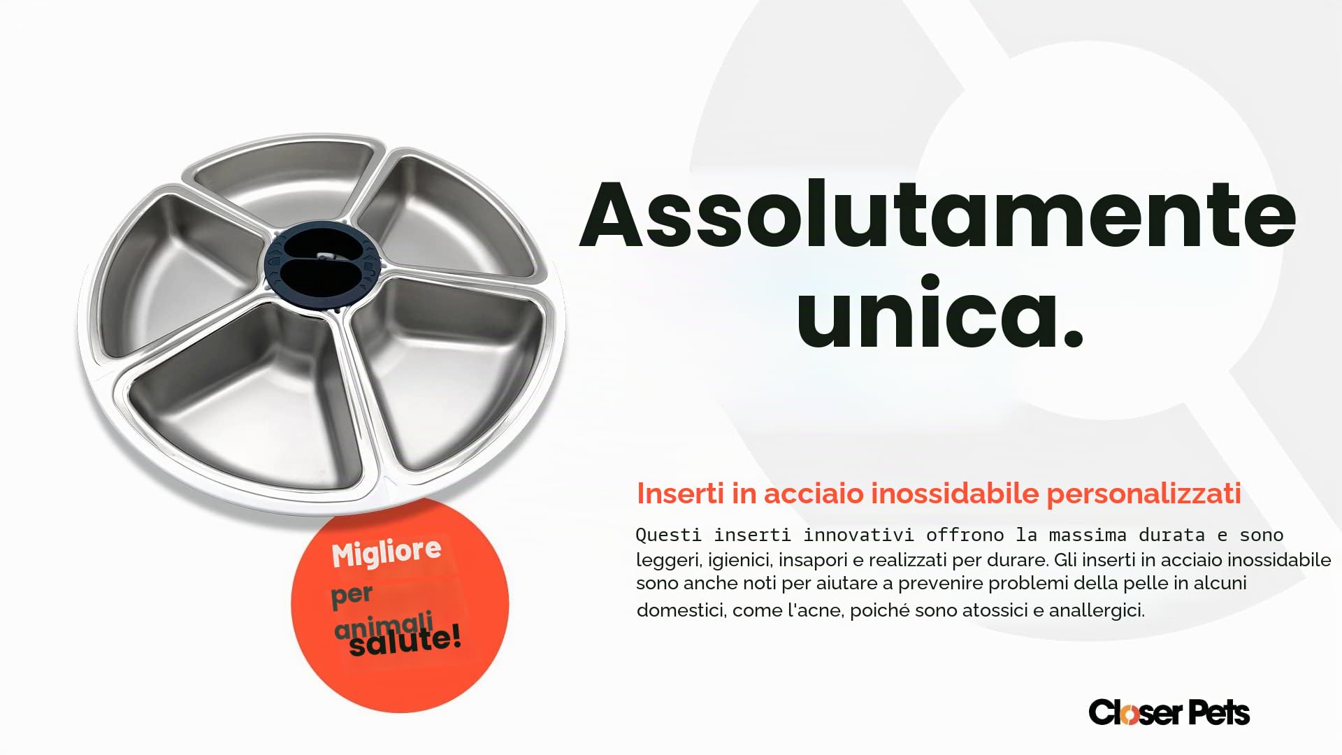 Cat Mate Alimentatore automatico per animali domestici a cinque pasti con inserti in acciaio inox e impacchi di ghiaccio (C500)