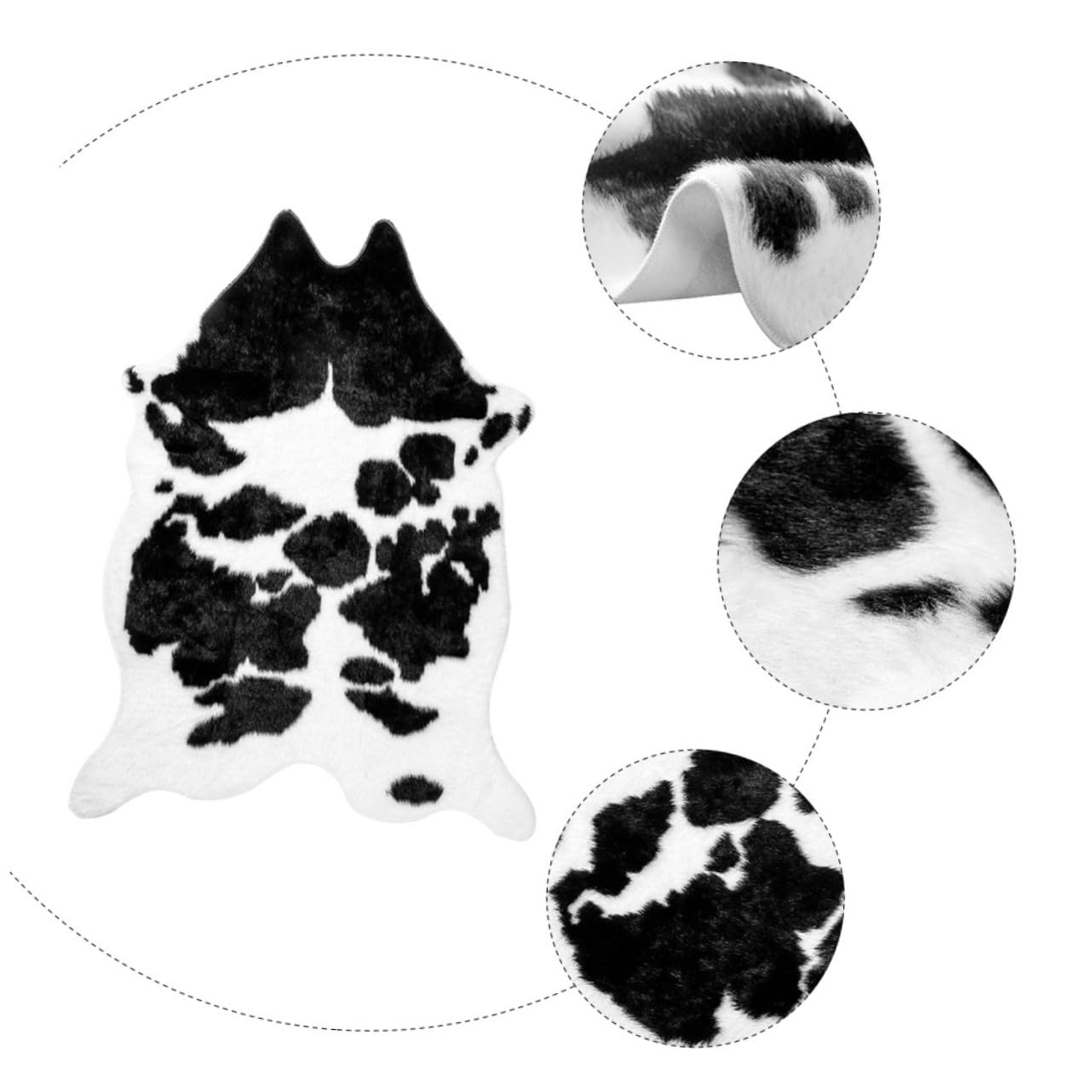 NOLITOY Tapis de Salon Antidérapant en Polyester, Motif Vache, 1 Pièce