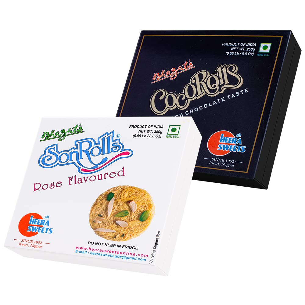 Bhagat's Heera Sweets SonRoll Shree Heera Sweets - SonRoll Combo | Coco and Rose Flavoured SonRoll (250Gms Each) Preservatives Free Soft Flaky Sweets Mithai Box For Diwali Sweets Ganesh Chaturthi Rakhi Christmas Holi Valentine | For All Festivals-image-38