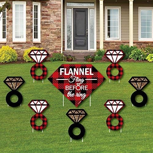 Big Dot of Happiness Flannel Fling Before the Ring Yard Sign and Outdoor Lawn