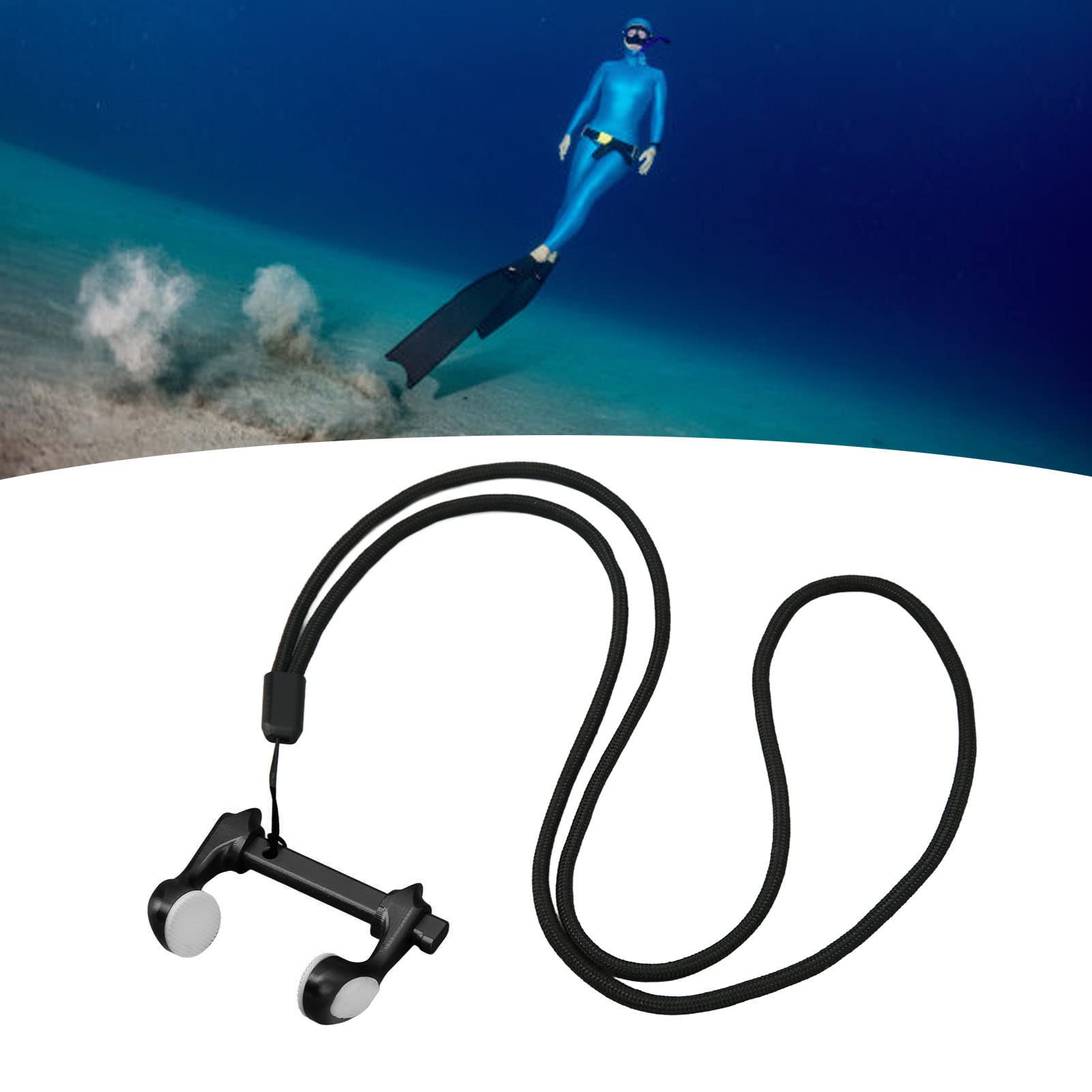 Focket Clip de Nariz de Natación, Tapones de Nariz de Buceo Profesionales Ajustables de Aleación de Aluminio con Cuerda Antipérdida