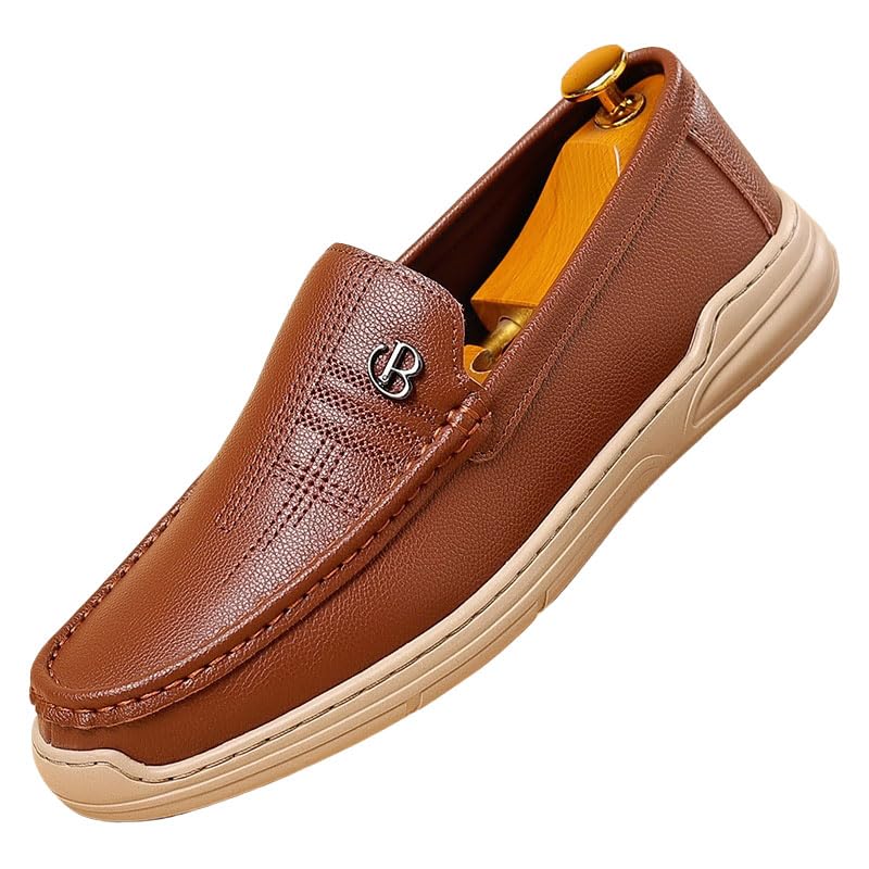 Men's Printed Leather Loafers, Slip-on Loafers