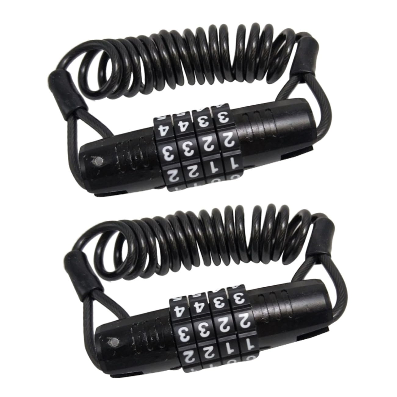 ibasenice 2pcs Secure Bike Lock Password Cable Lock Portable for Bicycles Motorcycles Scooters