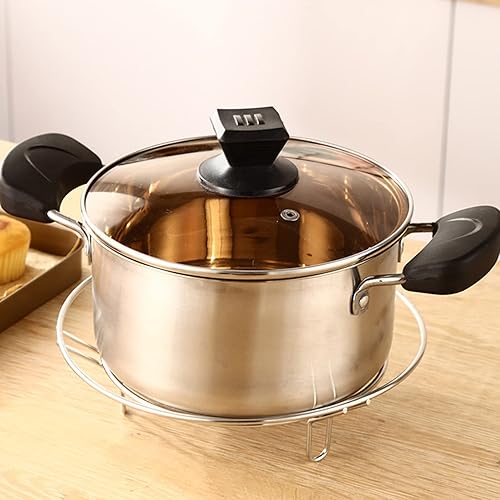 Miniatura 3 de Kichvoe Salvamanteles de acero inoxidable para platos calientes soportes redondos soportes para ollas de cocina para platos calientes ollas sartenes