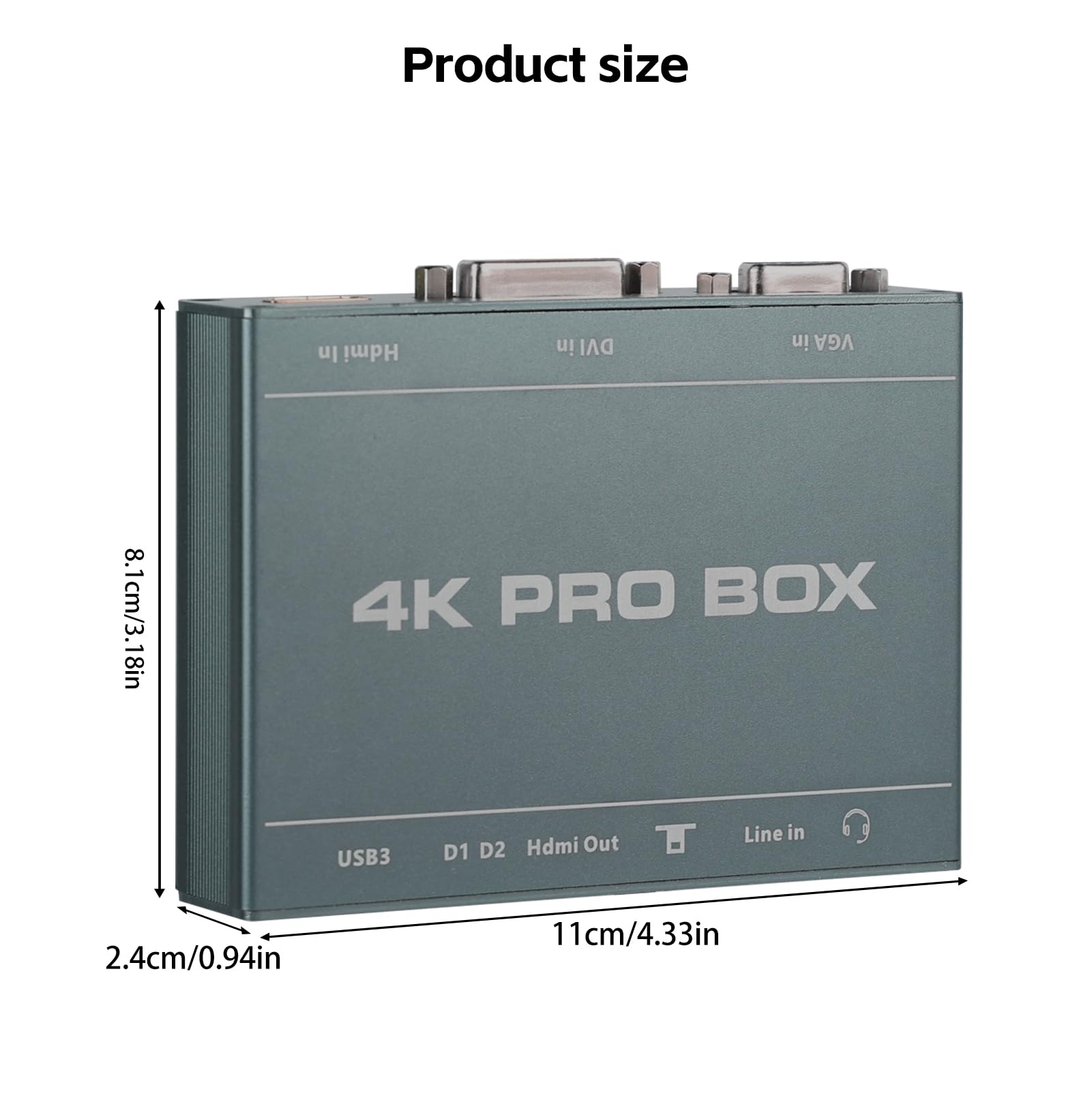4K Full HD Capture Card,Audio Video HDMI Game Capture,USB 3.0 to HDMI DVI-VGA Video Graphics Card Adapter,Compatible with Windows, Linux, Android and MAC System | UVC UAC-Standard