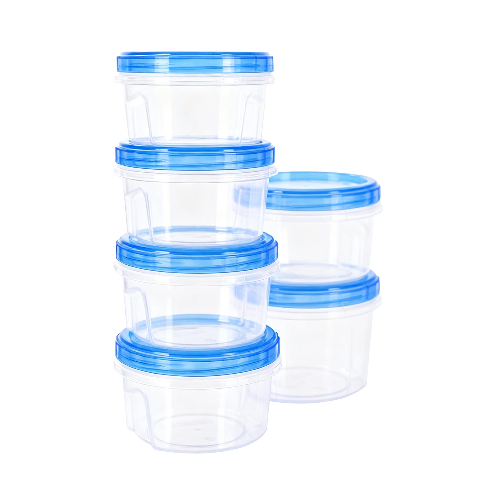 Duzapku Transparent Plastic Soup Containers, 6 Pack-500Ml Food Storage Containers, Plastic Food Storage Containers With Twist Top Lids, Microwave, Freezer & Dishwasher Safe Bpa-Free