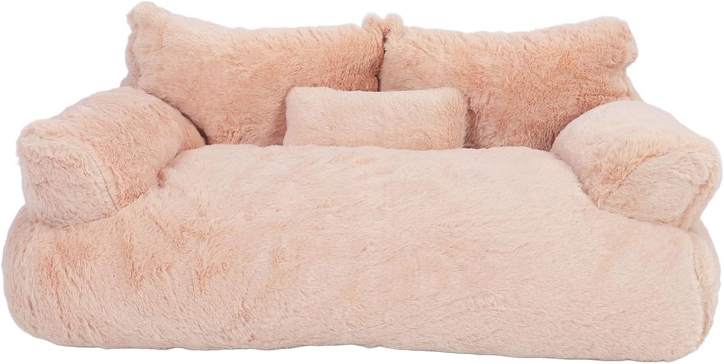 Pet Sofa Bed, Cat and Dog Couch Bed with Removable Washable Cover, Soft Plush Warm Pet Furniture with Anti Skid Bottom for Indoor Cats and Small Dogs (XXL)