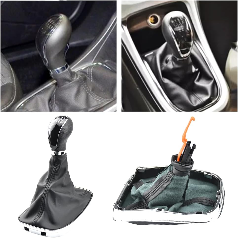 6 Speed Car Shift Gear Knob PU Leather Boot Compatible with O-PEL Vauxhall Insignia 2008 2009 2010 2011 2012 2013 2014 2015 2016 2017