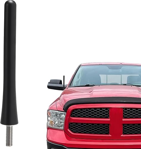 Short Rubber Antenna Compatible with Ram 1500 Dodge Jeep, 4" Car Wash Proof Flexible Durable Rubber Aerial Antenna, Pickup Truck Radio Antenna Mast Replace# 56038725AC