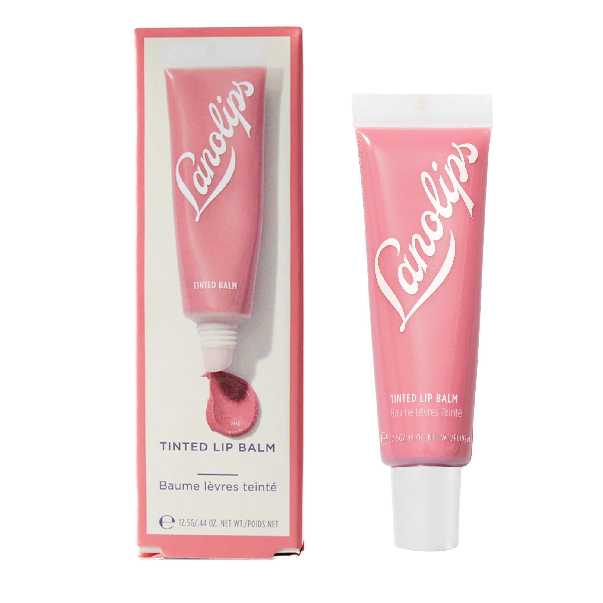 Lanolips Tinted Balm, Rose - Moisturizing Lip Tint with Lanolin and Gloss for Shiny, Hydrated Lips - Hydrating Lip Balm for Dry Lips (12.5g / 0.44oz)