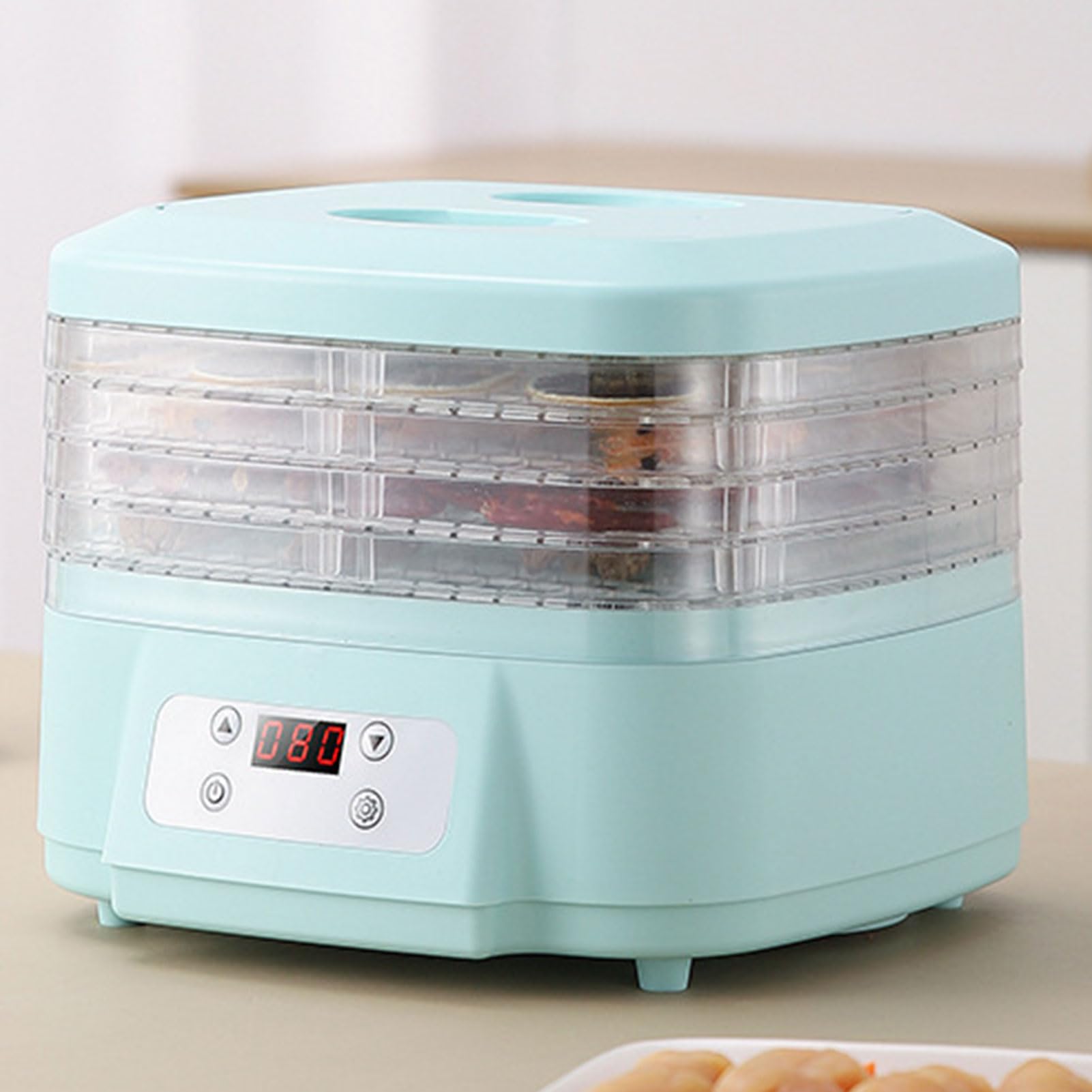 Essiccatore per Alimenti con Flusso d'Aria a 360° - Essiccazione Sana per Frutta, Verdura, Carne e Snack - Perfetto per la Preparazione di Carne secca Fatta in casa, Frutta secca e Caramelle