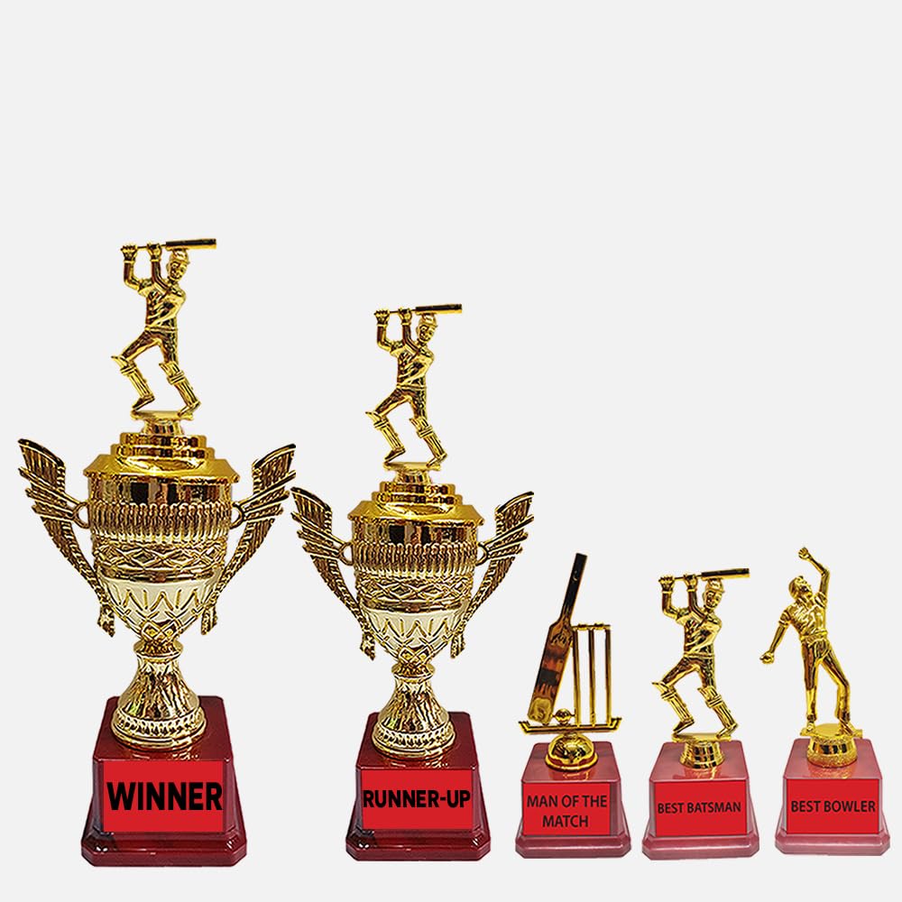 Sports Trophy for Cricket Tournament, Trophy for Winner,Runnerup,BestBowler,Best Batsman,Man of The Match