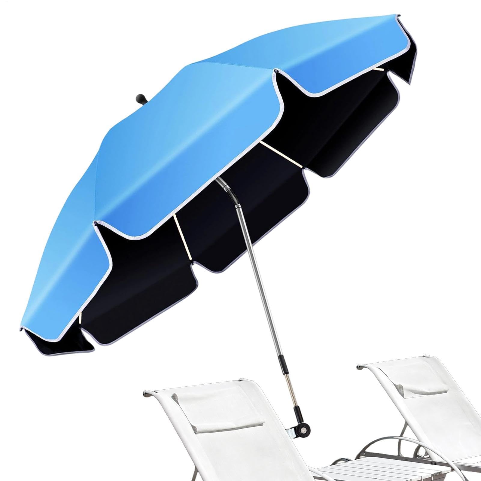 Generisch Krzesło parasol przeciwsłoneczny z zaciskiem, regulacja 360°, ochrona przed słońcem do mocowania – parasol zaciskowy na krzesło i poręcz, na taras, urlop, do ogrodu, na podwórko, kemping