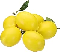 PATIKIL 6pcs Lifelike Artificial Lemons with Leaves - Realistic Foam Fake Fruit for Kitchen Decor, Party Centerpieces, Photography Props