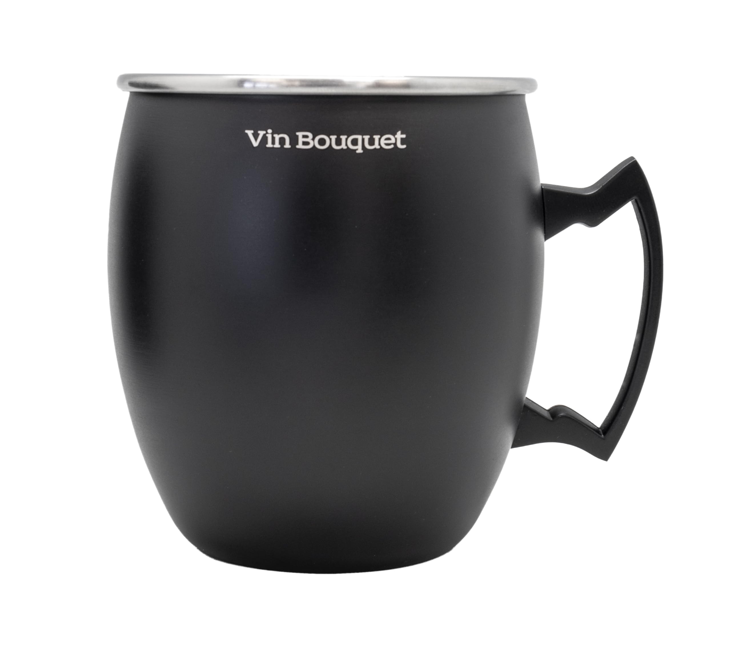 VB VIN BOUQUET FIK 1470 450ml Black Cocktail Mug, Moscow Mule Style, Stainless Steel, Sturdy and Elegant, Ideal for Cocktails and Cold Drinks