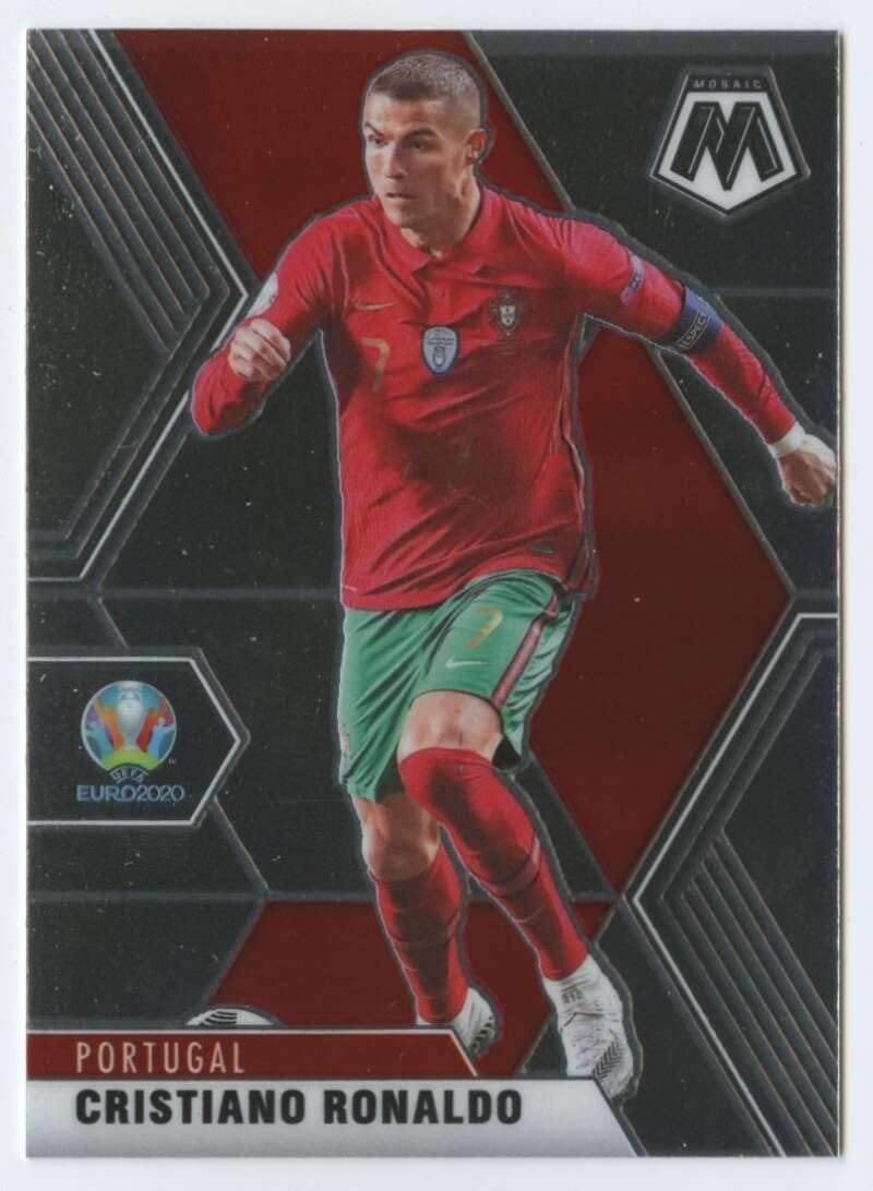 2020-2021 Panini Mosaic UEFA Euro #160 Cristiano Ronaldo Portugal Official Soccer Futbul Trading Card (Stock Photo shown, card is Near Mint to Mint Condition)