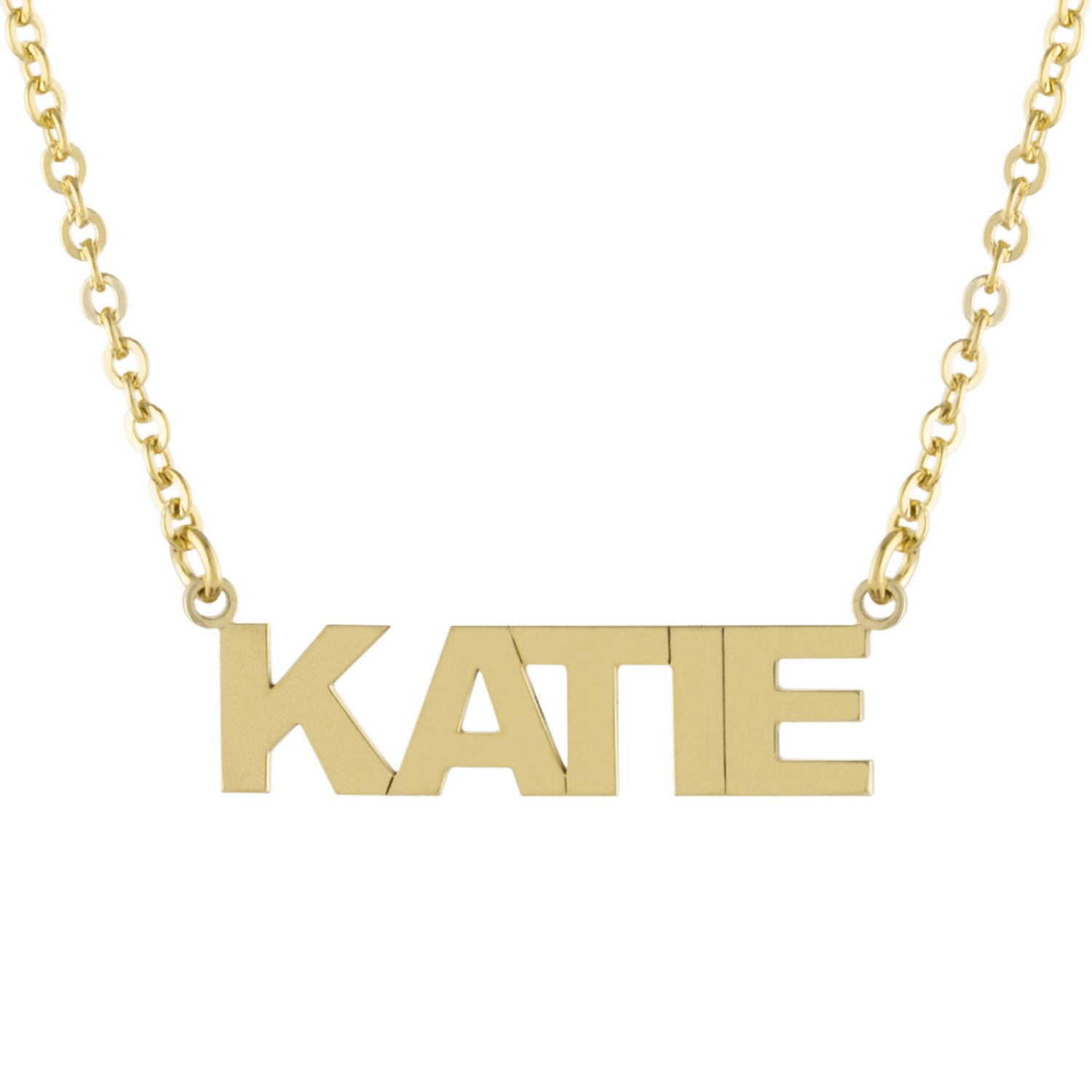 Amazon Collection Sterling Silver/14K Gold Over Sterling Silver Custom-Made Nameplate Pendant Necklace, 16"" +2"" Extender