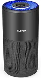SLEVOO Purificador de ar para quarto doméstico de até 10 m², alergias de pelos de animais de estimação, filtro 3 em 1 com purificador de ar hepa, modo de sono ultra silencioso de 24 DB, aromaterapia