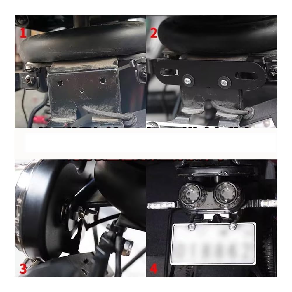 Stop Luce Posteriore Moto Fanale Posteriore per Moto A LED da 12 V, Luce di Stop Integrata, Indicatore di Direzione con Supporto per Targa, Stop Posteriore Universale