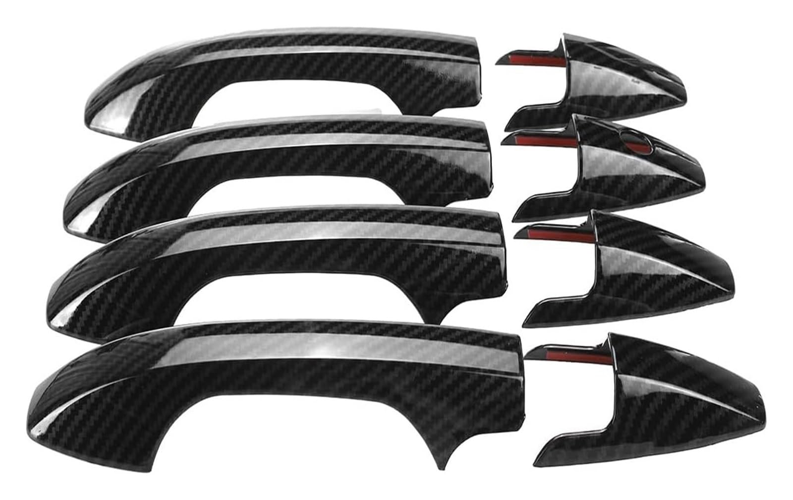 Qwqthgs 8Pcs Carbon Fiber Car Exterior Door Handle Cap For Cr-V Suv 2007-2011 Car Styling Chrome Carbon Catch Cap Side Door Handle Cover Trim(8Pcs Carbon Fiber)