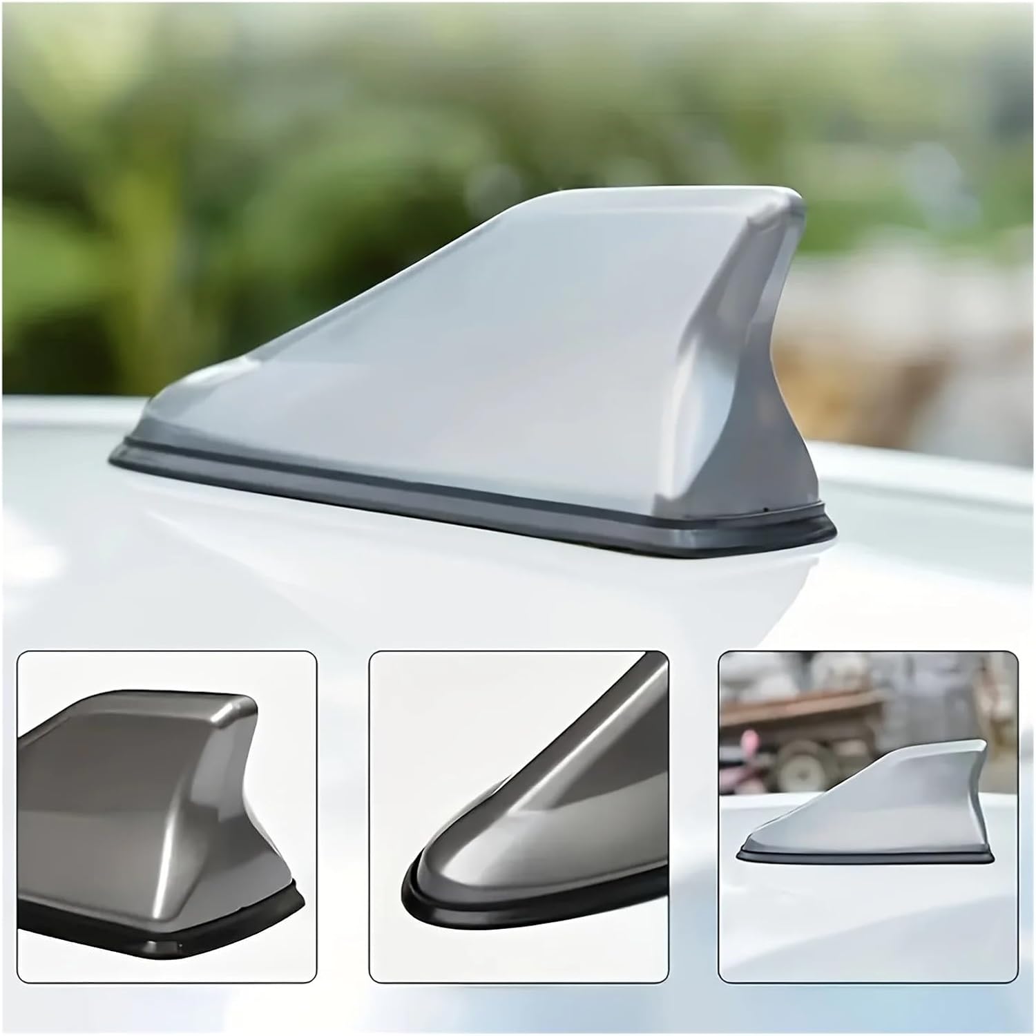 1 Car Shark Fin Antenna Accessory, Car Roof Decoration, car Parts, No Drilling Required, Easy Installation, Non-Electrica(Carbon Fiber)